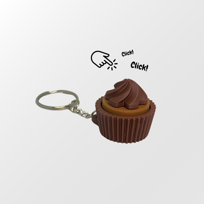 Chocolate Cupcake Clicker Keychain