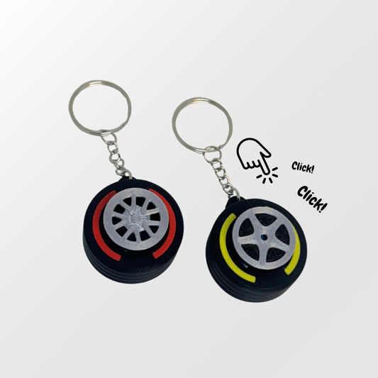 F1 Tire Clicker Keychain