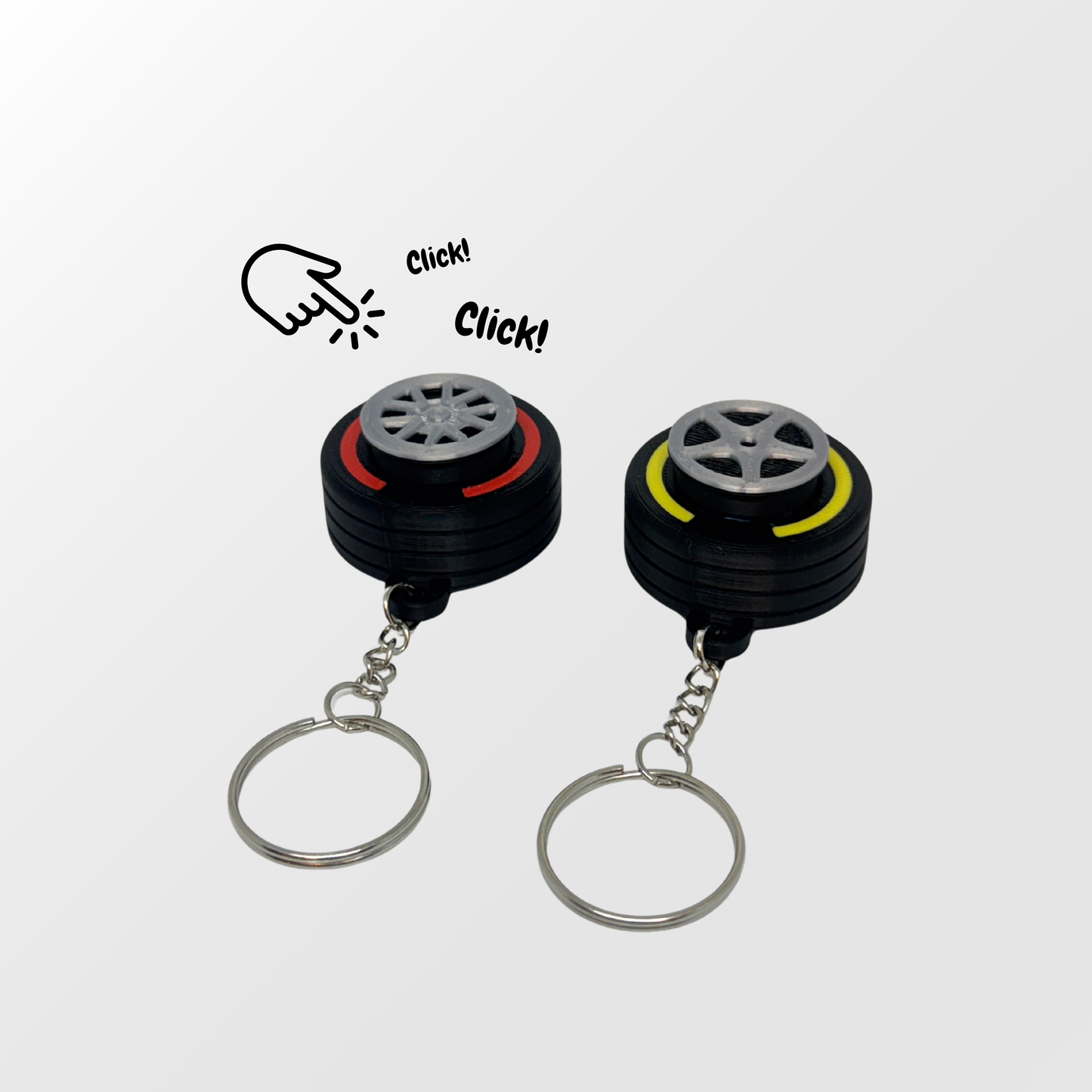F1 Tire Clicker Keychain
