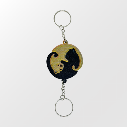 Cat Yin and Yang Duo Keychains